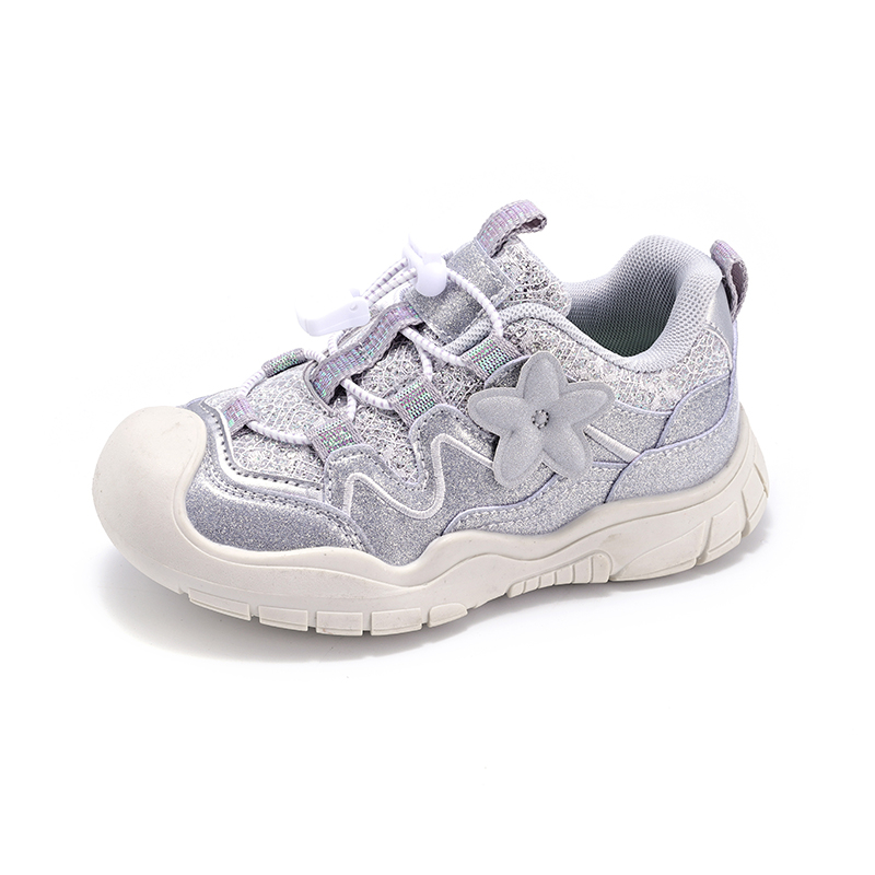 Wholesale Viral girls' sparkly star platform sneakers, breathable - 图片 4