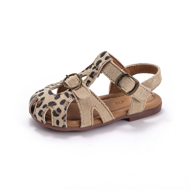 Wholesale Girls Leopard Sandals | Fashion Roman Style Summer Shoes with Buckle Strap Kids Casual Footwear OEM Factory - Image 3