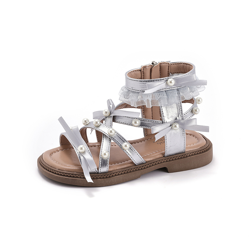 Girls Pearl Bow Gladiator Sandals Wholesale | OEM ODM - Image 3