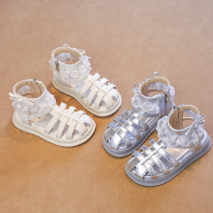 Girls Lace Ankle Closed‑Toe Roman Sandals Wholesale | OEM ODM