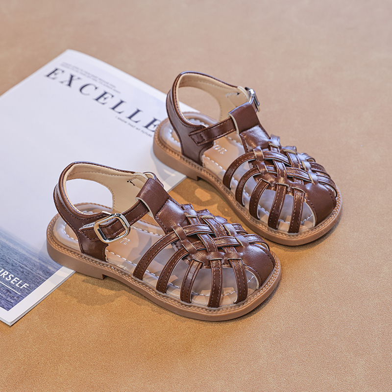 Viral Hot‑Sell Boys & Girls Basket‑Weave Vintage Flat Sandals Bulk Supply - Image 7