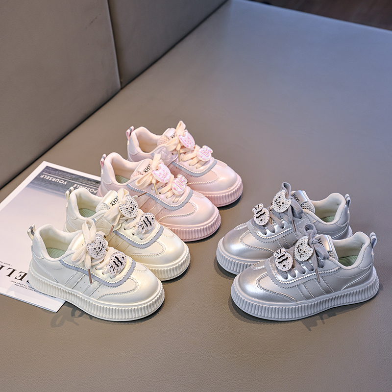 Trendy Charm Platform Kids Sneakers Bow Casual Shoes for Girls Lightweight Cute Sport Footwear