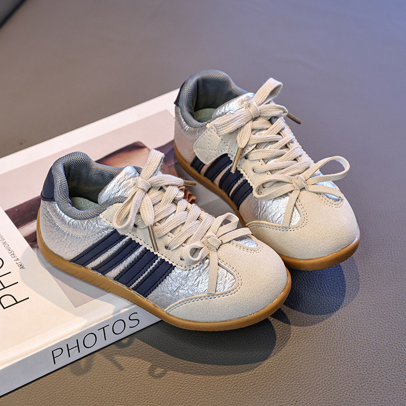 Factory Wholesale Viral Striped Kids Trainers, Non-Slip, Support OEM ODM - 图片 6
