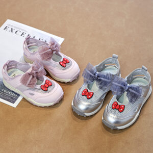 Wholesale Girls Bow Sneakers | Lightweight Mesh Kids Casual Shoes OEM