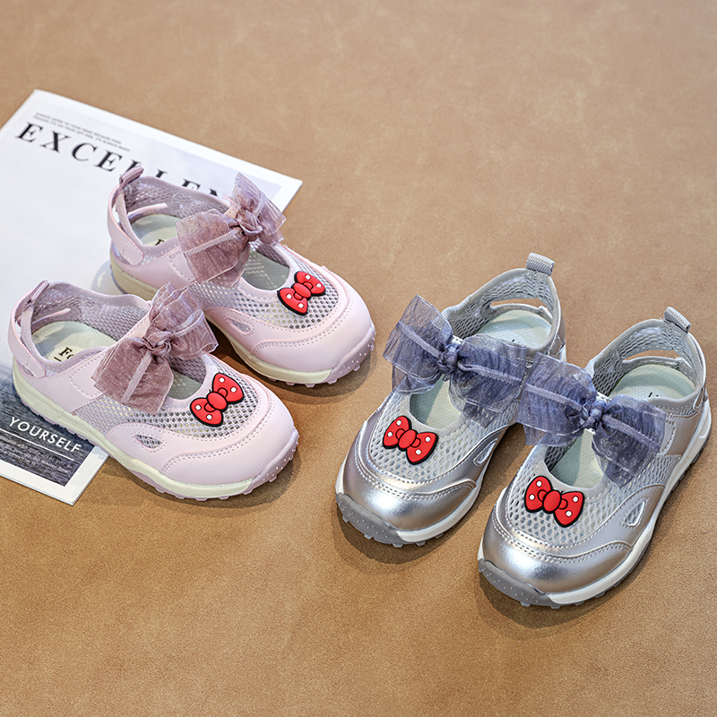 Wholesale Girls Bow Sneakers | Lightweight Mesh Kids Casual Shoes OEM