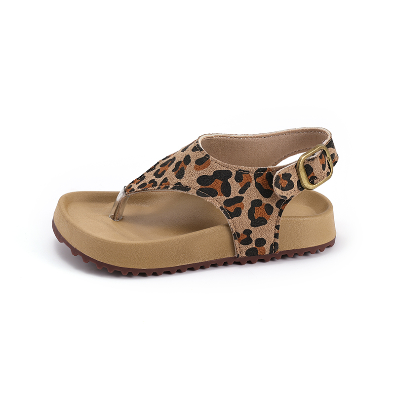 Kids Leopard Print Thong Platform Sandals Wholesale | OEM ODM - Image 2