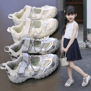 Girls Floral Mesh Closed‑Toe Sandals Wholesale | OEM ODM