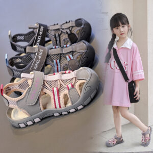 2026 Summer Children Mesh Sport Sandals Boys Girls Anti‑Collision Closed Toe Sandals Bulk Order