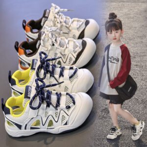 Trending Kids Retro Mesh Sport Shoes | Breathable Lightweight Outdoor Lace-Up Shoes for Boys & Girls