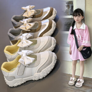 Trendy Breathable Mesh Kids Shoes | Bowknot Princess Style Casual Sneakers Wholesale