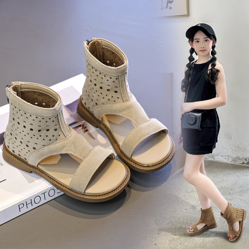 Wholesale Girls Hollow Cutout Gladiator Sandals Kids Casual Summer Sandals OEM - Image 5