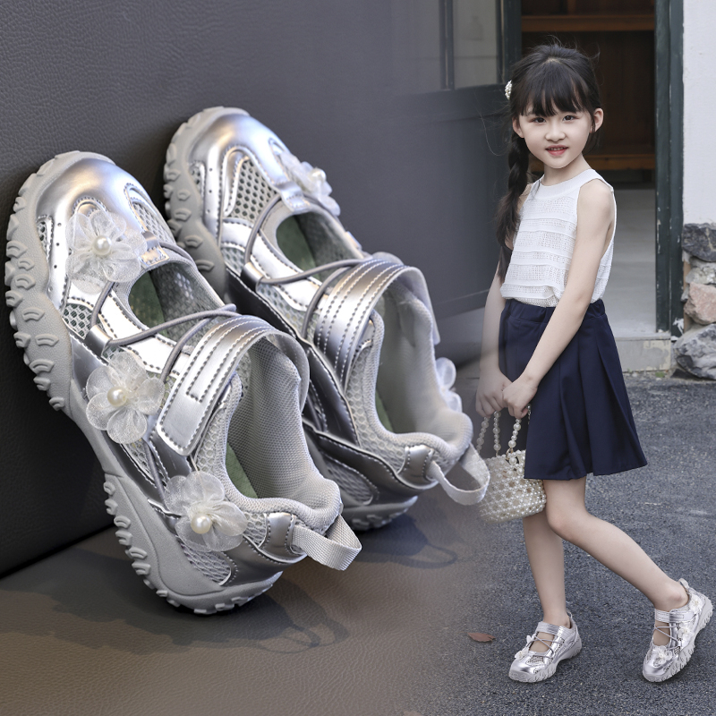 Girls Floral Mesh Closed‑Toe Sandals Wholesale | OEM ODM - Image 4