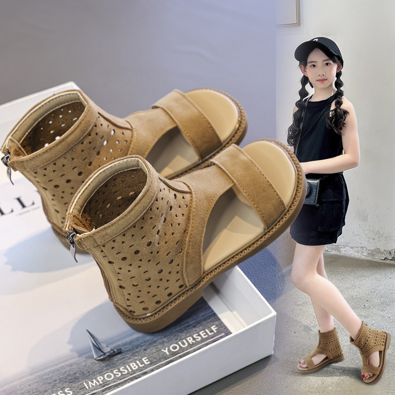 Wholesale Girls Hollow Cutout Gladiator Sandals Kids Casual Summer Sandals OEM - Image 7