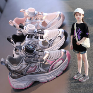 Tech Kids Runner Sneakers Breathable Mesh Y2K Sport Shoes for Boys & Girls Lightweight Casual Footwear