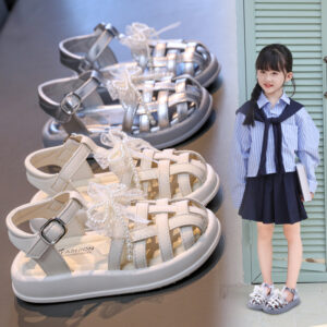 Wholesale Girls Pearl Princess Sandals | Bow Roman Summer Shoes OEM Factory