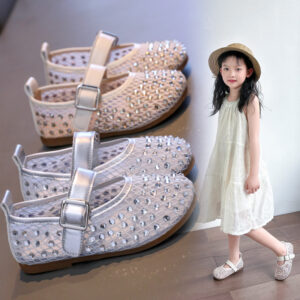 Wholesale Girls Bling Mary Jane Shoes | Rhinestone Party Sandals OEM Manufacturer