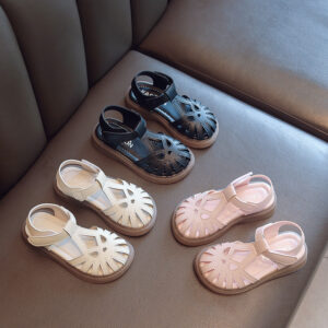 Wholesale Girls Mary Jane Sandals | Floral Hollow Out Summer Shoes OEM Factory