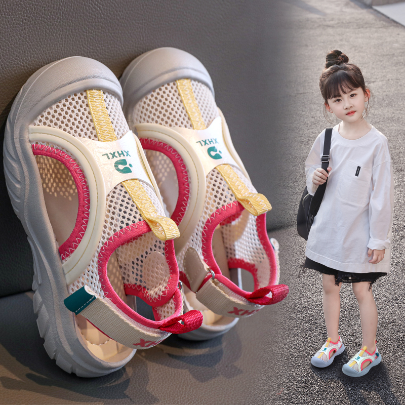 Wholesale Kids Sport Sandals | Girls Closed Toe Mesh Summer Shoes OEM - Image 5