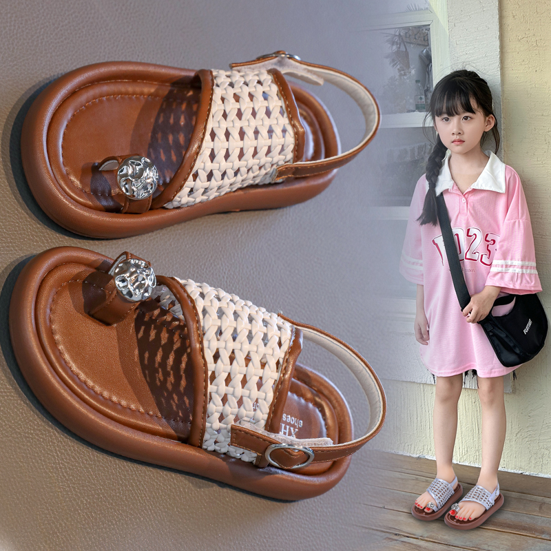 Girls Woven Thong Sandals With Rhinestone Wholesale | OEM ODM - Image 2
