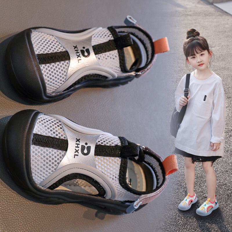 Wholesale Kids Sport Sandals | Girls Closed Toe Mesh Summer Shoes OEM - Image 6