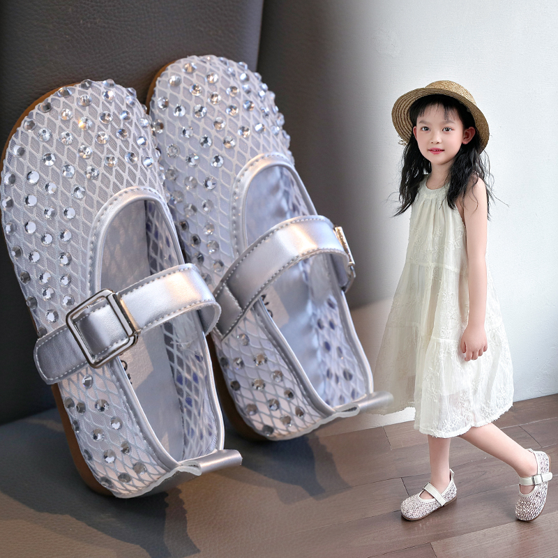 Wholesale Girls Bling Mary Jane Shoes | Rhinestone Party Sandals OEM Manufacturer - Image 4
