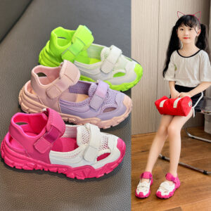Wholesale Kids Mesh Sport Sandals | Lightweight Summer Outdoor Shoes with Velcro Strap OEM Factory