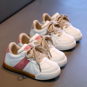 Wholesale Preppy White Kids Sneakers | School Style Shoes for Boys & Girls OEM Manufacturer