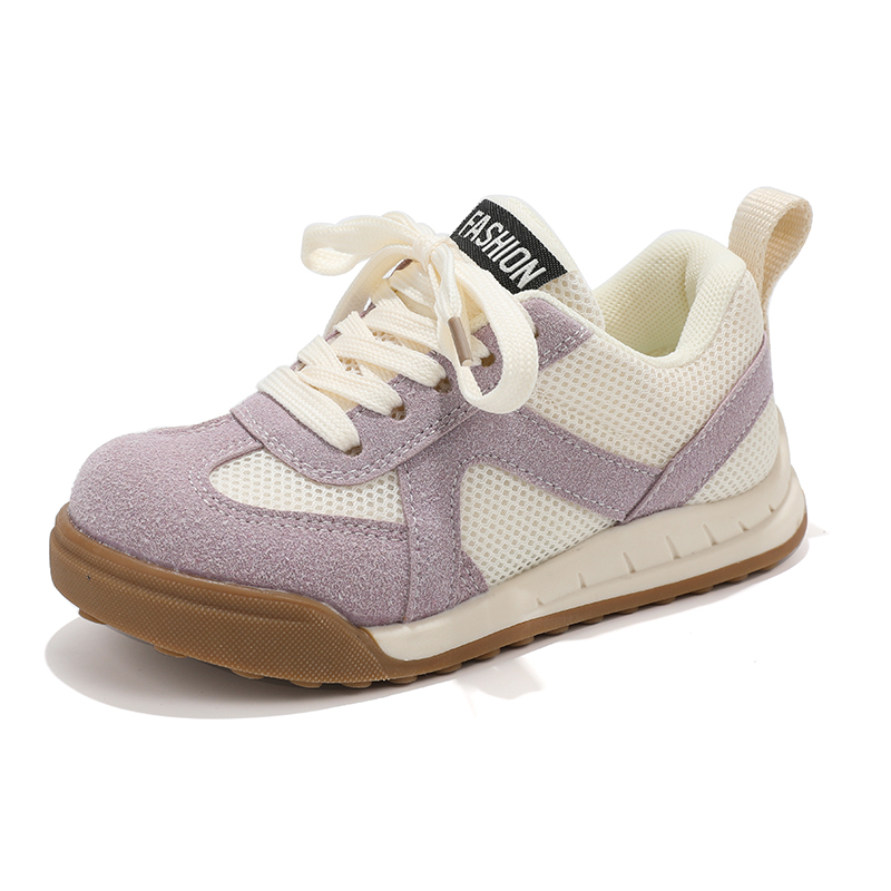 Girls Kids Sports Sneakers | Breathable Mesh Casual Lace-Up Shoes with PU Upper for All Seasons - Image 3