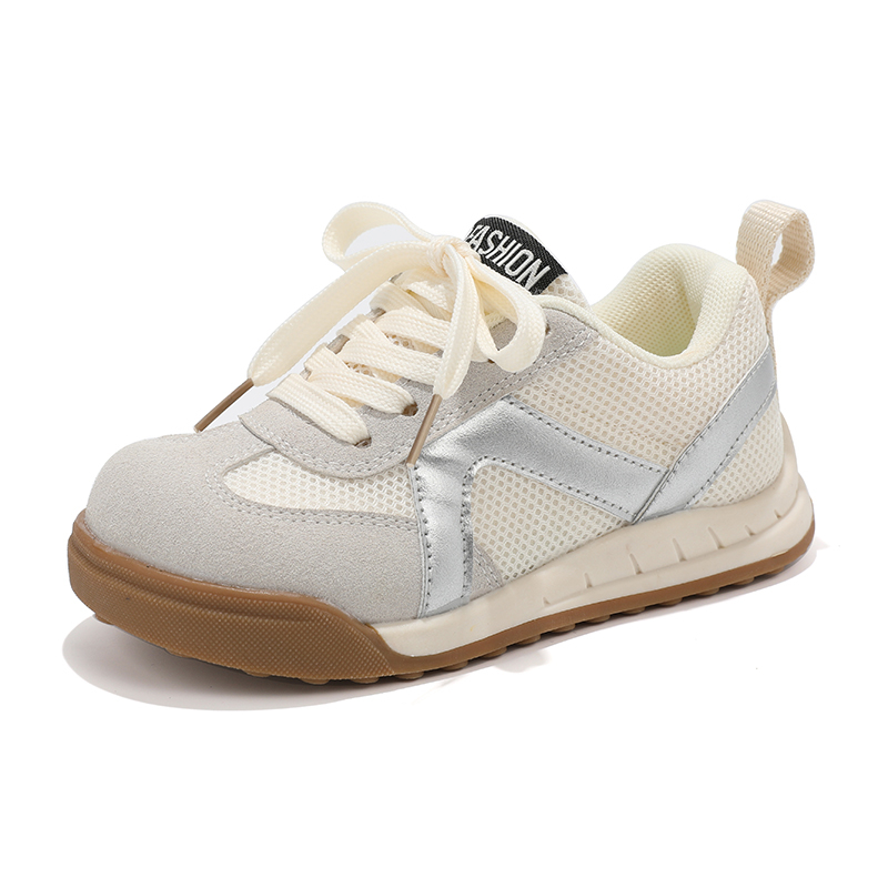 Girls Kids Sports Sneakers | Breathable Mesh Casual Lace-Up Shoes with PU Upper for All Seasons - Image 2